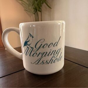 White and Blue Whimsical Ceramic Mug